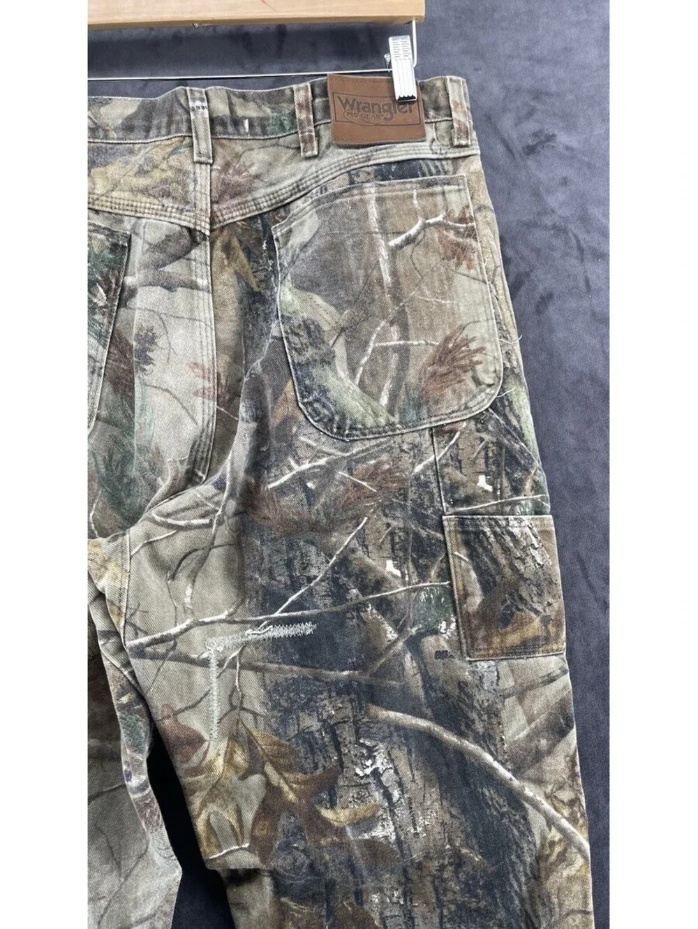 VTG Wrangler Pro Gear Realtree Camo Carpenter Pants Men 38x32 Hunting USA
